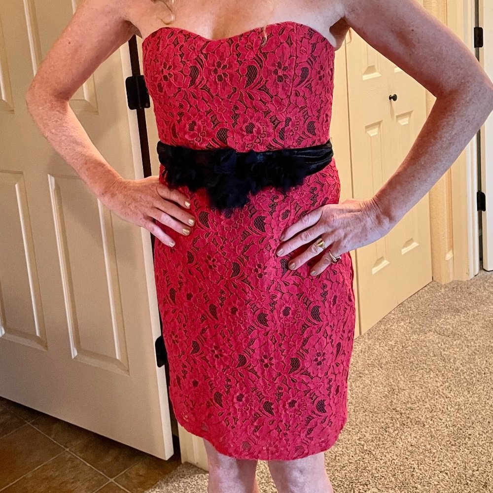 Cute & Sexy Red and Black Lacey Cocktail/Party Dress